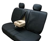 Univerisal 4pcs Bench Car Seat Cover Leather Solid Black