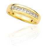 14K Yellow Gold 3/4 ct. Princess Cut Diamond Mens Wedding Band 4198Luaga5L. SL160 14K Yellow Gold 3/4 ct. Princess Cut Diamond Mens Wedding Band