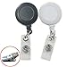 Bluemoona 20 Pcs - 32mm Reels Retractable Badge Holder Alligator Clip ID YOYO Key Belt Clip Card Name Tag (Black)