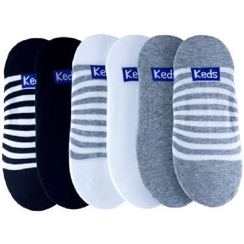 Keds Ladies No-show Cotton Liner 6-pack-basic Stripe