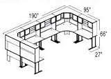 Bush Advantage Beech Configuration 46 - Layout for Mulit-Station 8' by 8' Workspace