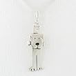 Happy Dog with Bone Pendant in Sterling Silver on a 18" Chain, #8766