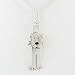Happy Dog with Bone Pendant in Sterling Silver on a 18" Chain, #8766