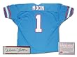 Warren Moon Houston Oilers NFL Hand Signed Authentic Style Home Blue Football Jersey