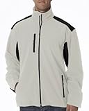 IMAGE OF UltraClub Men's Waterproof Soft Shell Jacket, Sand/Black, XXX, Large