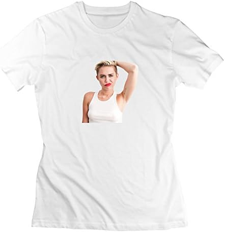 Crew-Neck Miley Ray Cyrus Smiler Funny Diva T Shirts For Women S White