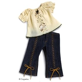 Trendy and Chic Jeans and Embroidered Peasant Blouse ~ Fits 18 American Girl Dolls, Early Christmas... by Carpatina LLC - Girlfriends Collection �