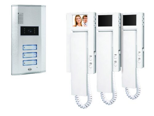 Elro VD63 3-Familien-Videot&uuml;rsprechanlage mit 2.4 Zoll (5.5 cm) TFT Farbmonitoren