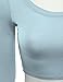 J.TOMSON Women's Basic Solid Color Stretchy Slim Fit Long-sleeve Crop Top