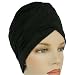 RADIANT PLEATED BLACK TURBAN HAT HEAD COVER SUN CAP