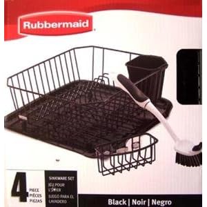 Rubbermaid #1F91-MA-BLA 4PC Black Sinkware Set by Rubbermaid