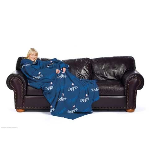 MLB Los Angeles Dodgers Adult Comfy Throw Blanket with Sleeves