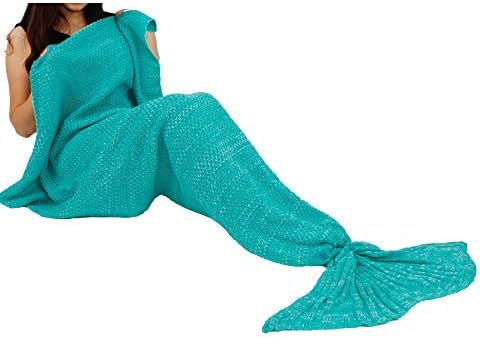 Revery Mermaid Tail Blanket Crochet and Mermaid Blanket for Child,Super Soft Sleeping Bags, 70cm140cm (Green)