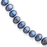 14k Gold 4-4.5mm Black Freshwater Onion Cultured Pearl Necklace
