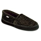  : ACORN Men's Textured Moc Slipper, Black/Olive, S