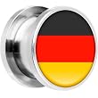2 Gauge Stainless Steel Germany Flag Saddle Plug