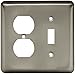Brainerd 64358 Stamped Steel Round Single Toggle Switch/Duplex Outlet Wall Plate / Switch Plate / Cover, Satin Nickel