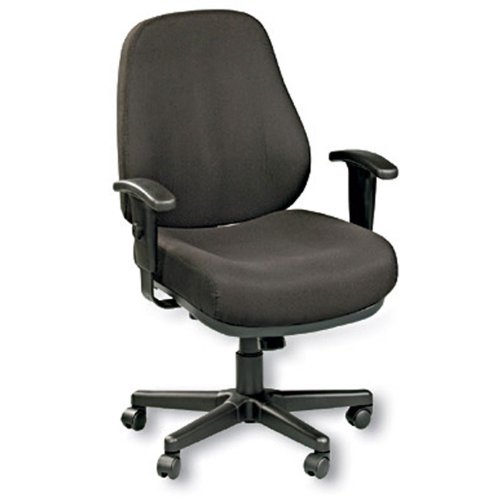 24 Hour Heavy Duty Ergonomic Task Chair Black Dove Fabric/Black Frame