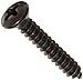 Steel Sheet Metal Screw, Black Oxide Finish,  82 degrees Oval Head, Phillips Drive, Type AB, #8-18 Thread Size, 1