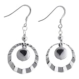 EXP Sterling Silver Circle Dangle Earrings