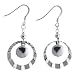 EXP Sterling Silver Circle Dangle Earrings