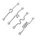 BodyJ4You Lot of 4 Industrial Barbell Kit 35mm (Coil, Wave, Twister, Spiral) 14G Cartilage Earring