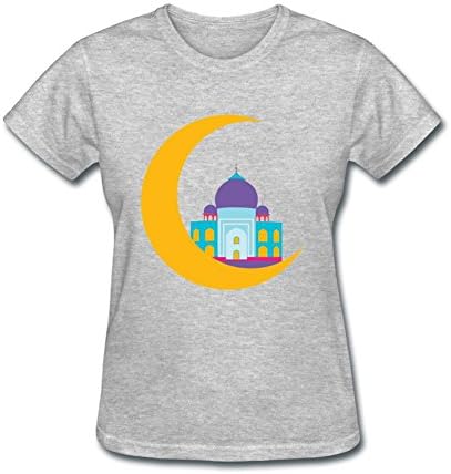 Malcobess Women's Ramadan Kareem Moon Short Sleeve T shirt L