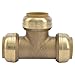 SharkBite 1 Inch Tee, Push to Connect Brass Plumbing Fitting, PEX Pipe, Copper, CPVC, PE-RT, HDPE, U374LFA