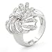 Sterling Silver Diamond Flower Ring