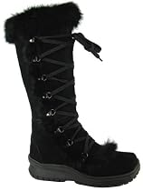 BEARPAW Pasador Womens Boots Fur Suede Black