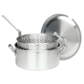 Buy Bayou Classic 1350, 14-Qt. Deep Fryer with Perforated Basket and Notched Lid, aluminum by Bayou Classic