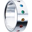 316L Surgical Steel RAINBOW Cubic Zirconia No. 1 Band Ring