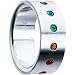 316L Surgical Steel RAINBOW Cubic Zirconia No. 1 Band Ring