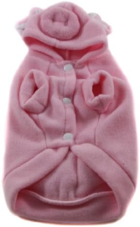 Pet Dog Lovely Rabbit Cute Pink Costume Dresses Warm Fleece Button Up Pink XS S M L (Pig, L)