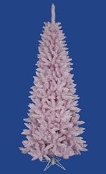 6.5' Flocked Cupcake Pink Artificial Spruce Slim Christmas Tree - Unlit