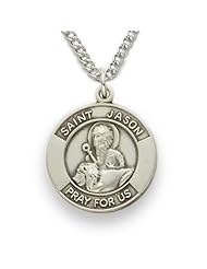 St. Jason, Patron of Converts, Sterling Silver Engraved Medal Christian Jewelry Patron Saint Patron Saint St. Medal Catholic Gift Boxed w/Chain 18" Length Gift Boxed