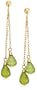 14k Yellow Gold Peridot Double Briolette Drop Earrings