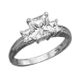 14K white gold 1.5ct tw cubic zirconia princess three stone ring