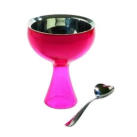 A di Alessi Big Love Ice Cream Bowl & Spoon, Pink, (AMMI01S F)