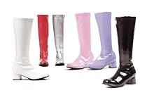 175-DORA, Children's Costume Dora Gogo Boots in White, Red Pink, Purple, Silver or Black by Ellie Shoes