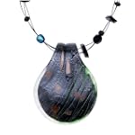 Black Shell-Shaped Scotch Pendant Necklace Murano Glass