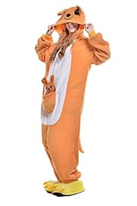 NEWCOSPLAY Unisex Onesies Pajamas Kigurumi Cosplay Sleepsuit Costume (M, Kangaroo)