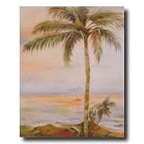 Tropical Light Palm Tree Wall Decor Picture Art Print