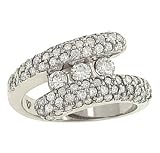 Twist Pave Ring w/ 3 Tension Set Diamonds 1.00cttw