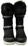 COACH MARIETTE BLACK SIGNATURE FUR SNOW BOOTS NEW