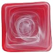 Colorful Art Glass Scarlet Red Small Square Plate 8 3/4"X8 3/4" Set of Two