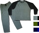 Claiborne Men's TALL Thermal Cotton Knit Pajamas w/contrast sleeve
