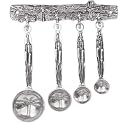 Tin Woodsman Pewter Measuring Spoon Set with Pewter Display Strip, Dragonfly