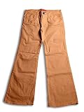 Ave.blu - Girls Flare Leg Corduroy Pants, Cream, Stretch Fabric