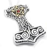 Nordic Talisman Thor's Norse Thors Hammer Pewter Cross Pendant Necklace